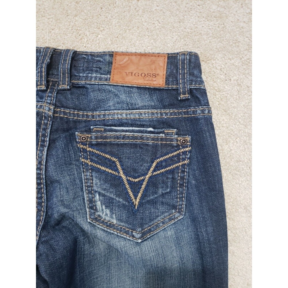 Vigoss Bootcut Stone Wash Distress Women Denim Blue Jean Size 3 - Picture 9 of 10